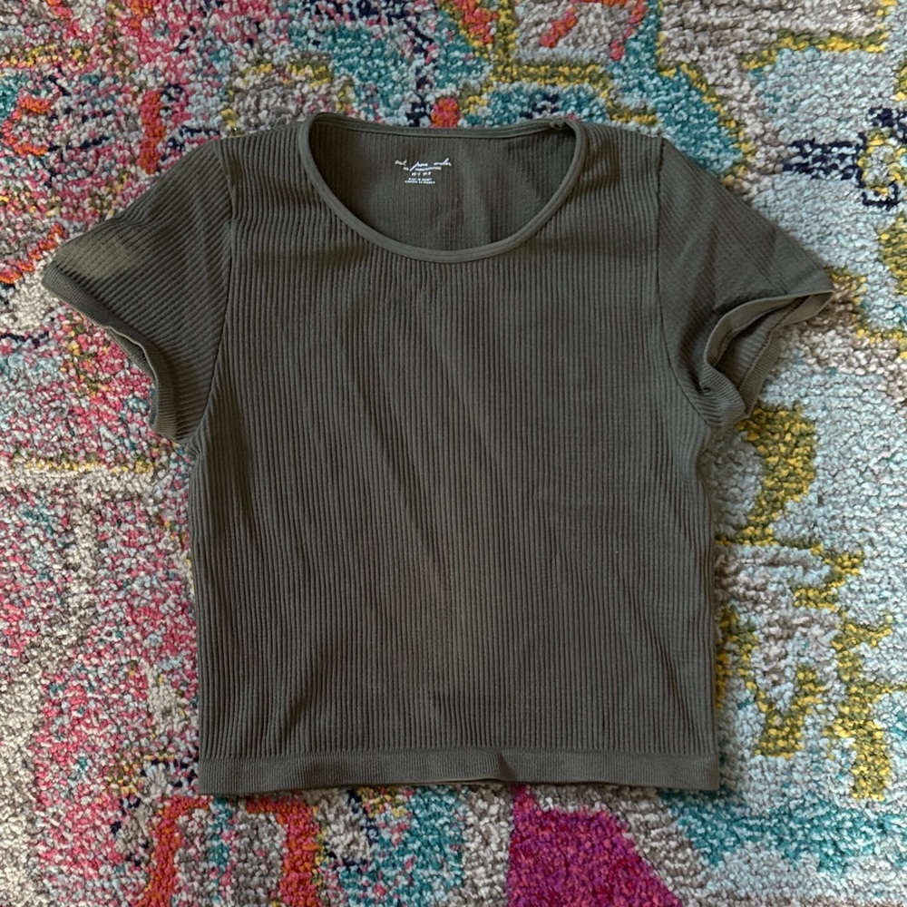 Urban Outfitters Out From Under Olive Ribbed Crop Top